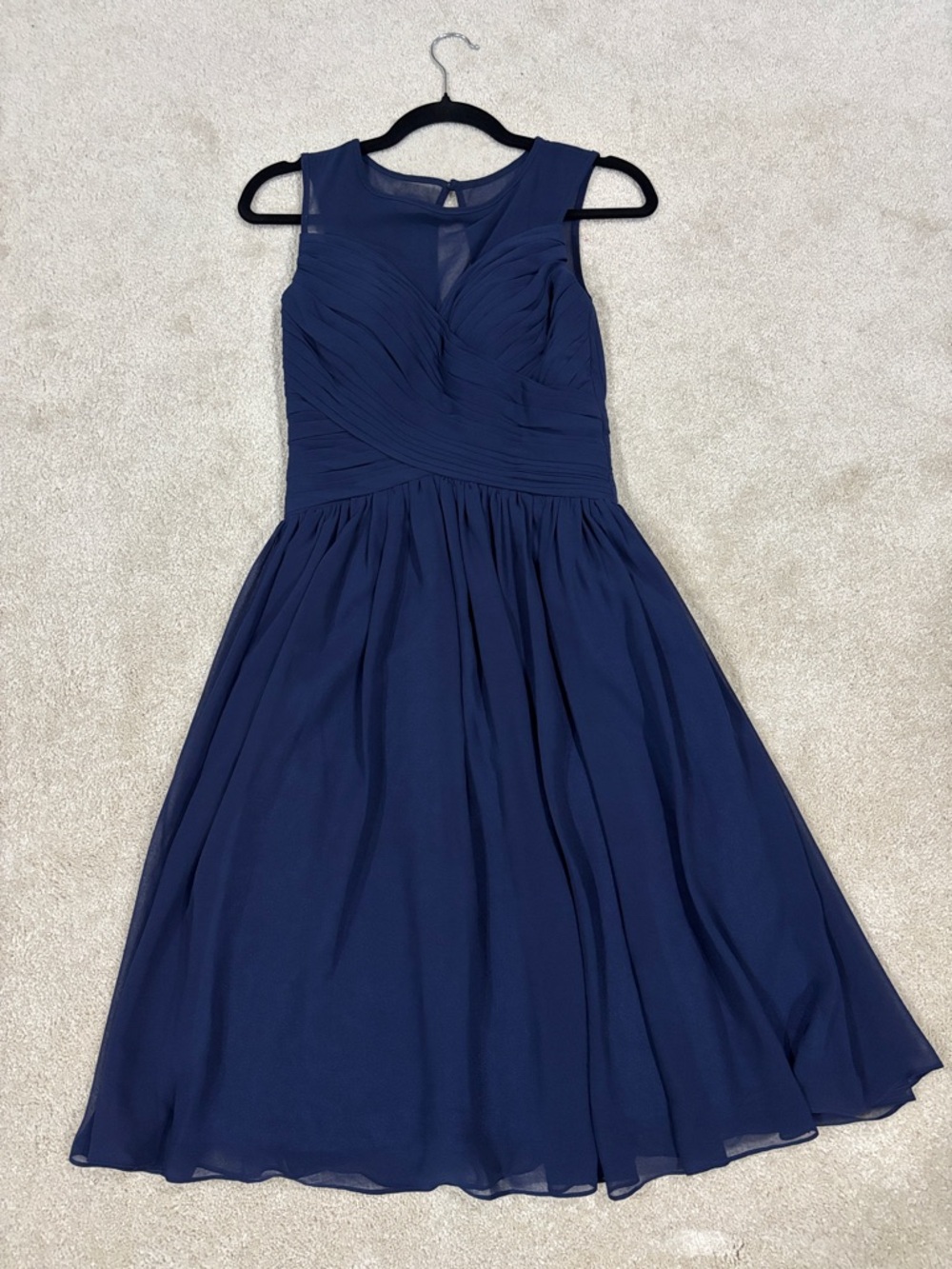 LanTing Bride Navy Sleeveless Chiffon Fit-and-Flare Dress